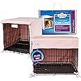 Pet Dreams Dog Crate Cover - Breathable Fabric Kennel Topper for Double-Door Crates, Fits iCrate Dog Cages 18, 24, 30, 36, 42, 48 Inches (Pink, Large, 36")