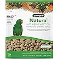 ZuPreem Natural Bird Pellets, Daily Bird Food for Parrot, Conure, Caique, African Grey, Eclectus, Small Cockatoo, Core Nutrition for Medium Large Birds, Added Vitamins, Parrot Food (M/L, 10 lb)