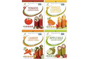 NEWGEM Tomato, Carrot, Apple & Mango Sandwich Wraps (Four-Pack Variety) – Vegan, Gluten-Free, Low-Carb, Plant-Based Tortilla Alternatives – Non-GMO, Paleo-Friendly