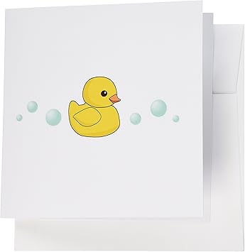 Amazon Com 3drose Cute Yellow Rubber Ducky Cartoon With Soap Bubbles Kawaii Duckie Adorable Sweet Duck Greeting Cards 6 X 6 Inches Set Of 6 Gc 112950 1 Blank Greeting Cards Office Products