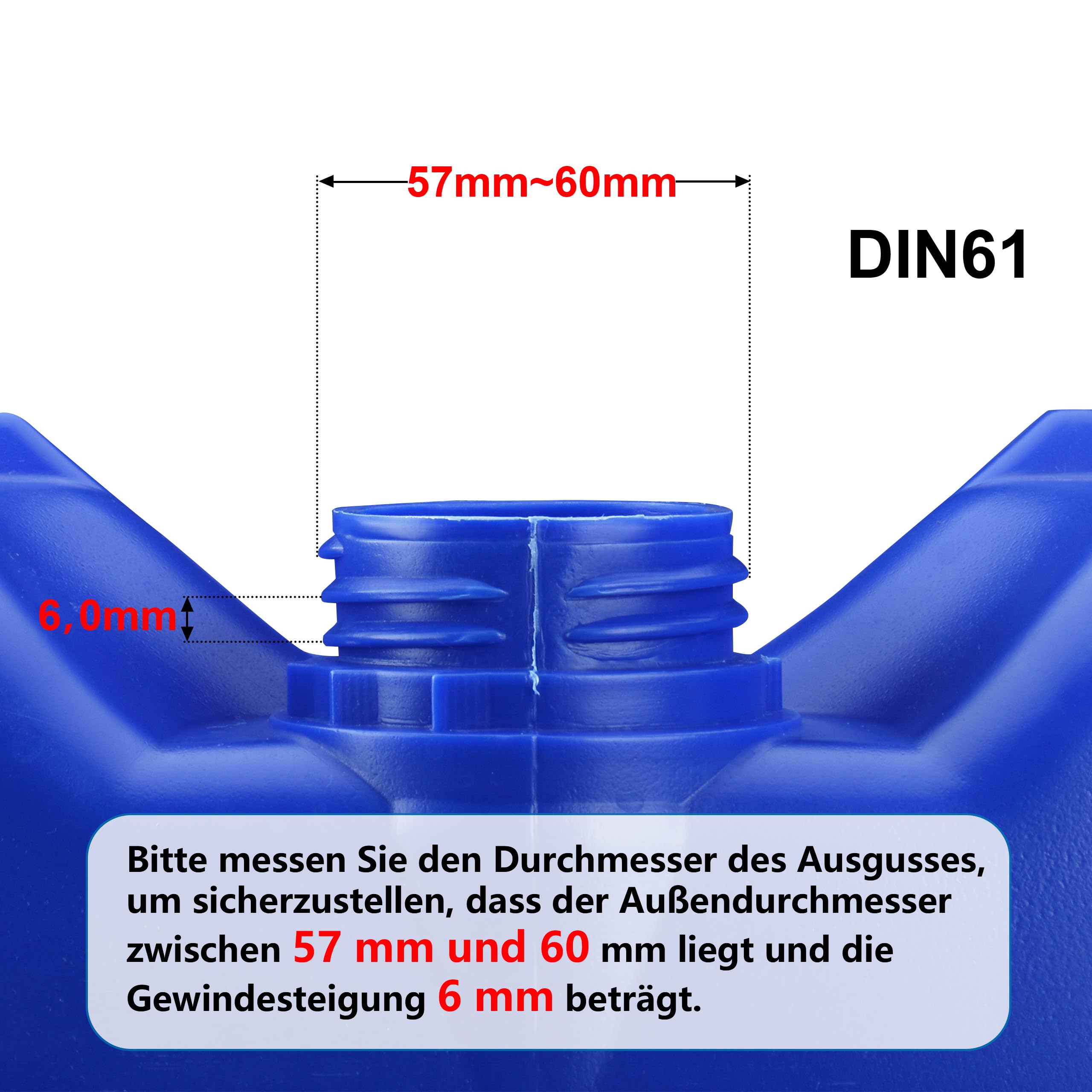 Auslaufhahn Dosierhahn DIN61 - Auslaufhahn/Dosierhahn Für 15-60 Liter Kanister - Kanister Zapfhahn Weiß-Rot(DIN 61 Gewinde Kanister) 2