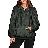 NIeyook Sherpa Fleece Hoodies for Women Fuzzy Oversized Zip up Hoodie with Pockets Casual Pullover Hooded Sweatshirt Army Green