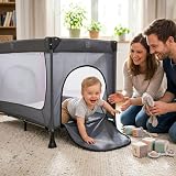hauck Dream N Play Plus Grey Travel Cot 120x60 cm Birth to 15 kg view 3