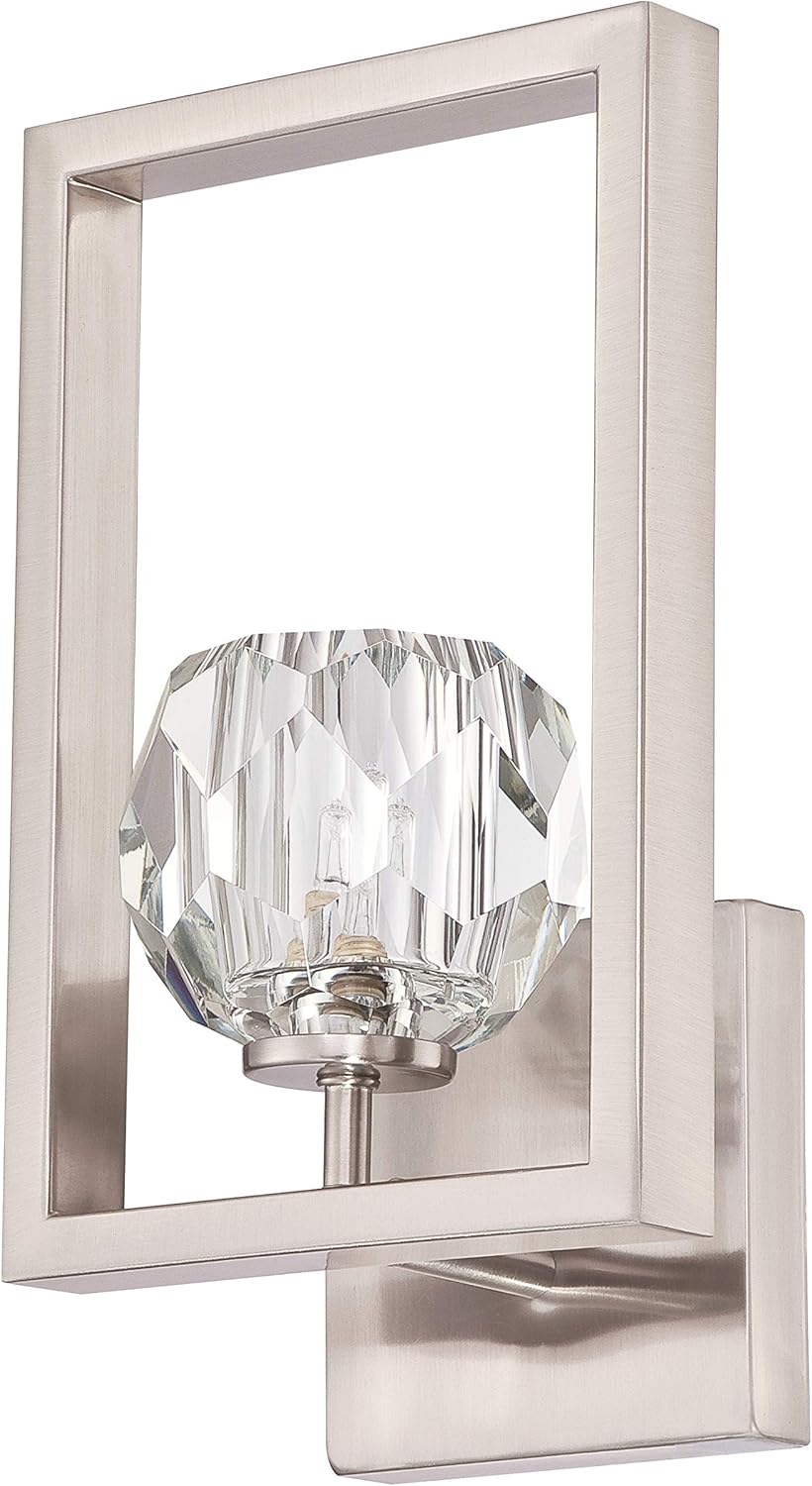 Westinghouse Lighting 63675 Zoa One-Light Indoor Wall Fixture, Brushed Nickel Finish with Crystal Glass - Image 3