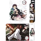 ABYSTYLE Demon Slayer Kimetsu No Yaiba Series 3 Unframed Boxed Poster Set 15" x 20.5" Includes 2 Mini Posters Anime Manga Wall Art Prints for BedroomOffice Room Decor