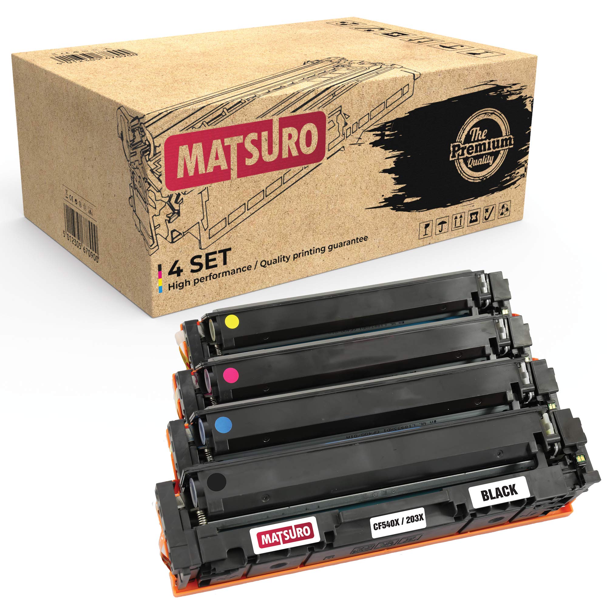 Matsuro Original | Compatible Toner cartridge Replacement for HP 203X CF540X CF541X CF542X CF543X (1 SET)
