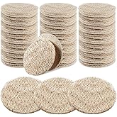 Bokon 25 Pcs Loofah Exfoliating Face Pads 2.36 Inches Round Natural Loofah Sponge Body Face Scrubber Remove Dead Skin Facial Pad Bulk for Bath Shower Spa Skin Cleaning Women Men
