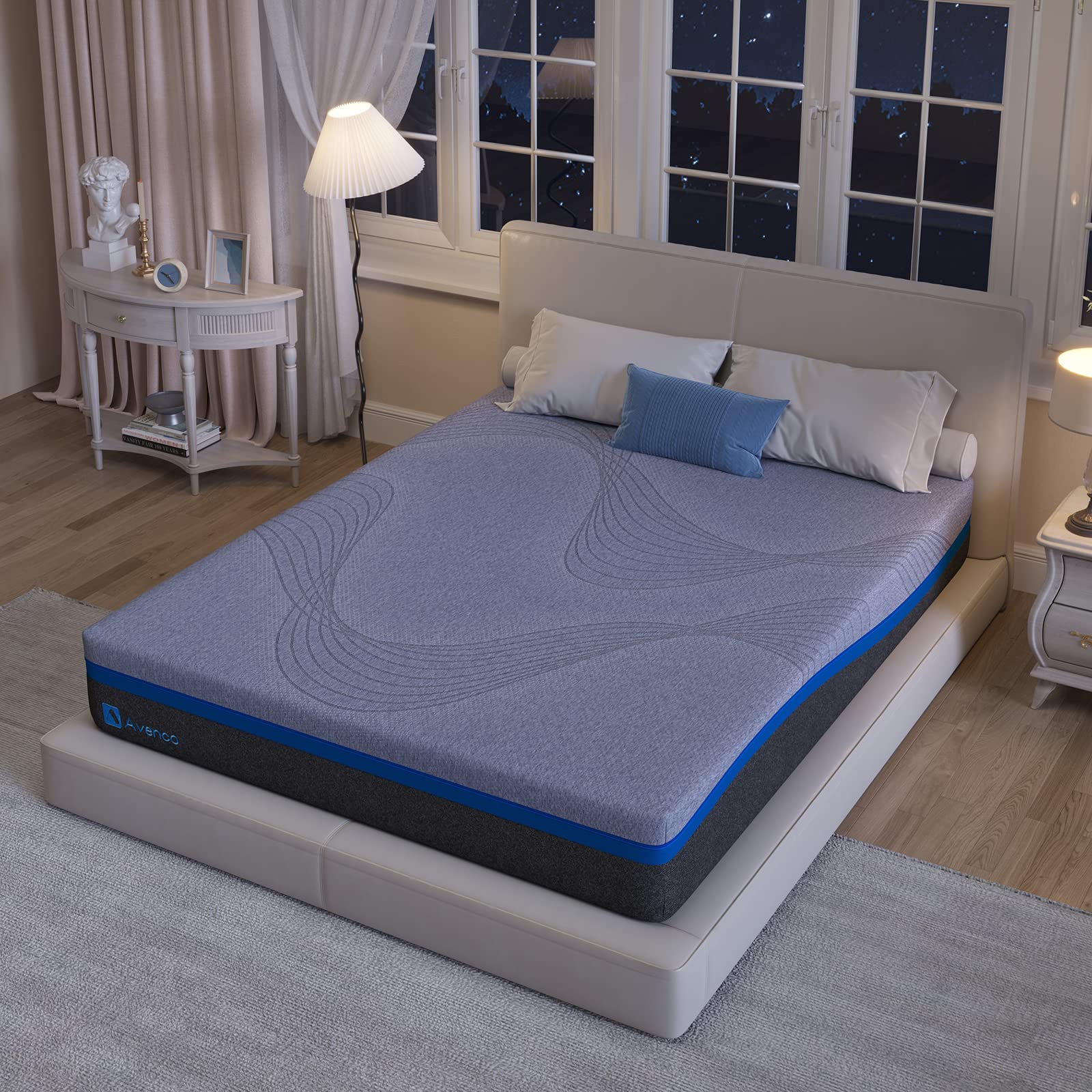 Photo 1 of *BEDFRAME AND HEADBOARD ONLY* Avenco King Size Bed Frame with Adjustable Headboard, Black Avenco King Size