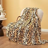 Cozy Bliss Leopard Print Fuzzy Throw Blanket for Couch - Thick Soft Warm Fleece Blankets for Room Decor, for Kids, Women Men Girls, Brown Cheetah 50"*60"