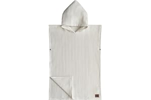 Jade&Kai Hooded Towel for Babies + Toddlers | Snaps into a Poncho | Organic Cotton Waffle | Lighweight and Absorbent | Bath, Beach, and Pool | Multiple Colors (Small (0-3 Yrs), Lily White)