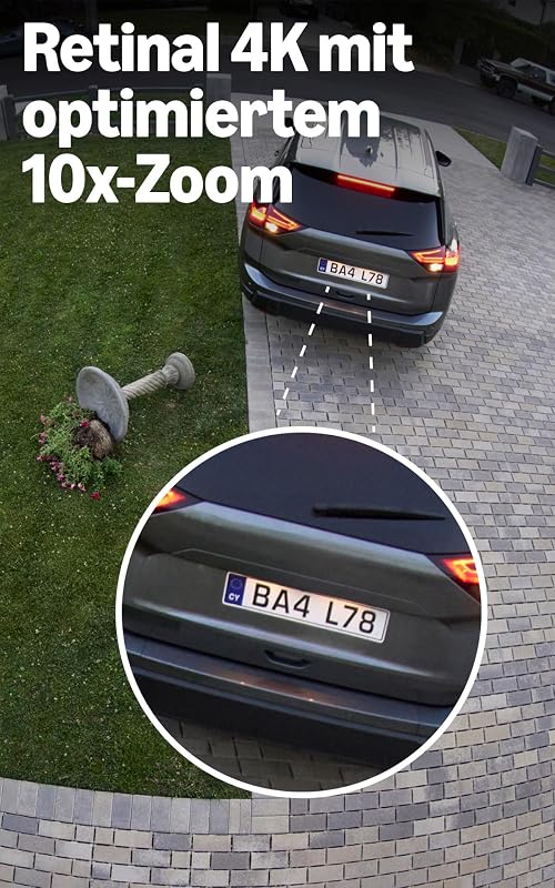 Outdoor Camera 4K Pro, Außenkamera mit PoE-Adapter (neueste Generation), Sicherheitskamera, Retinal 4K, bis zu 10x-Zoom, Radarerfassung, 30 Tage Gratiszeitraum für Ring-Abonnement
