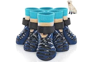 Nanaki Double Side Anti-Slip Dog Socks for Hardwood Floors-6 Pcs-Dog Socks to Prevent Licking Paws, Non Slip Dog Grip Socks for Cold Pavement, Pet Paw Protector Cover Small Medium Large &Senior Dogs