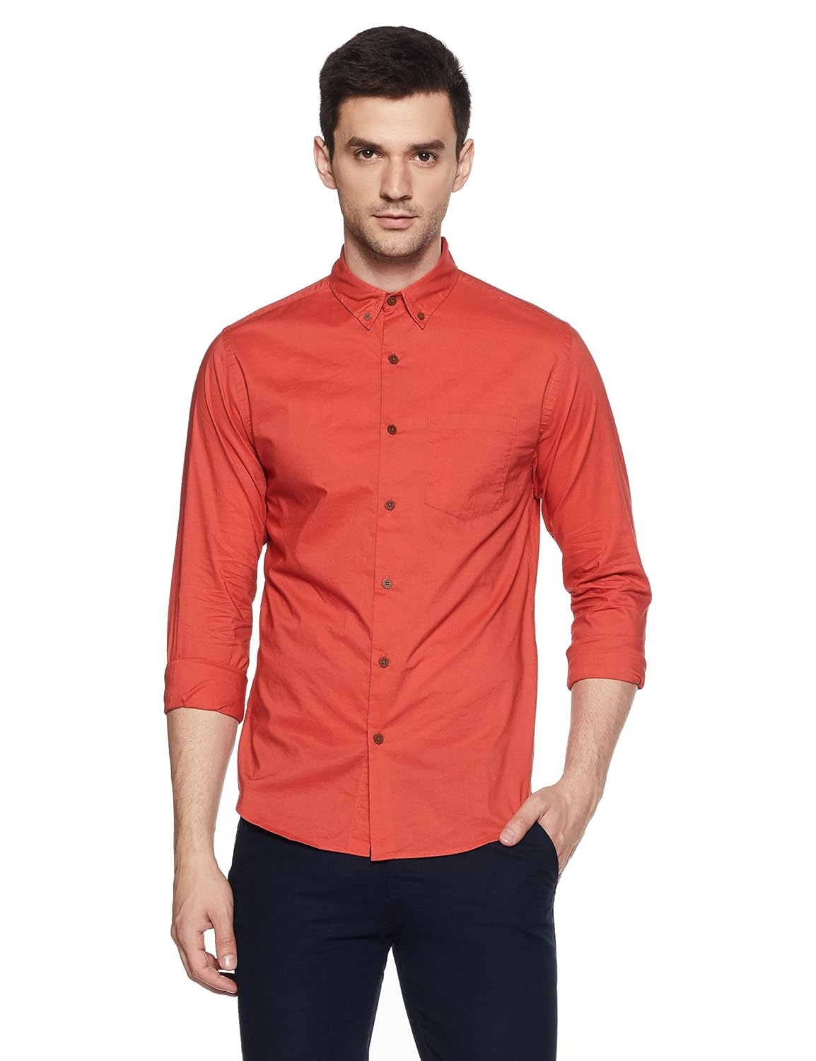 jack & jones men's solid slim fit casual shirt