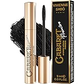 Vivienne Sabó Cabaret Premiere Black Mascara, Volume and Length, Defining, Curling, No Flaking, No Clumping, Smudge Proof, Washable, Cruelty-Free, Made in Europe, (01 Black), 0.3 Fl Oz, 1 Pack