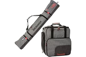 BRUBAKER Combo Ski Boot Bag and Ski Bag for 1 Pair of Ski, Poles, Boots, Helmet, Gear and Apparel - Available in (170 cm) 66 