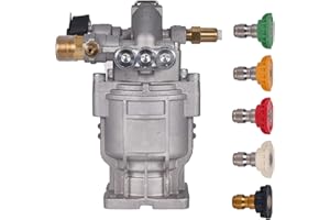 Mikatesi 3/4" Shaft Horizontal Pressure Washer Pump - 2600-3000 PSI @ 2.5 GPM - Original Engineering OEM Pump for Honda Simpson Ryobi Etc Most Brand gas engine power washer