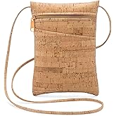 Natalie Therese Mini Cork Cross Body Bag - Rustic Cork & Natural Color Zipper