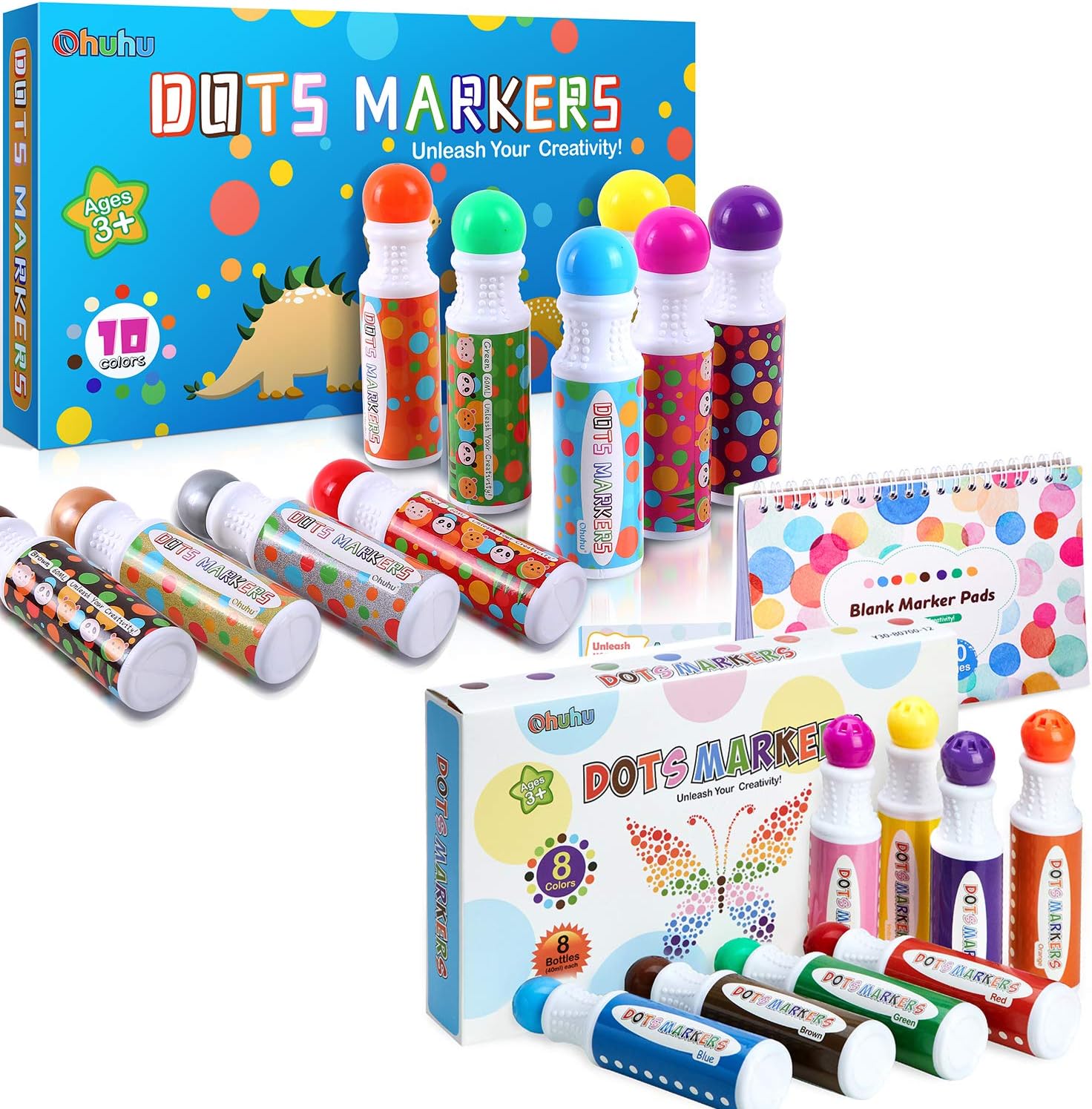 Ohuhu 8 Colors Paint Marker (40 ml, 1.41 oz.) + 10 Colors