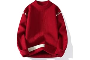 Mens Ribbed Crewneck Knit Pullover Long Sleeve Relaxed Fit Sweater Autumn Winter Casual Knit Top Sweaters