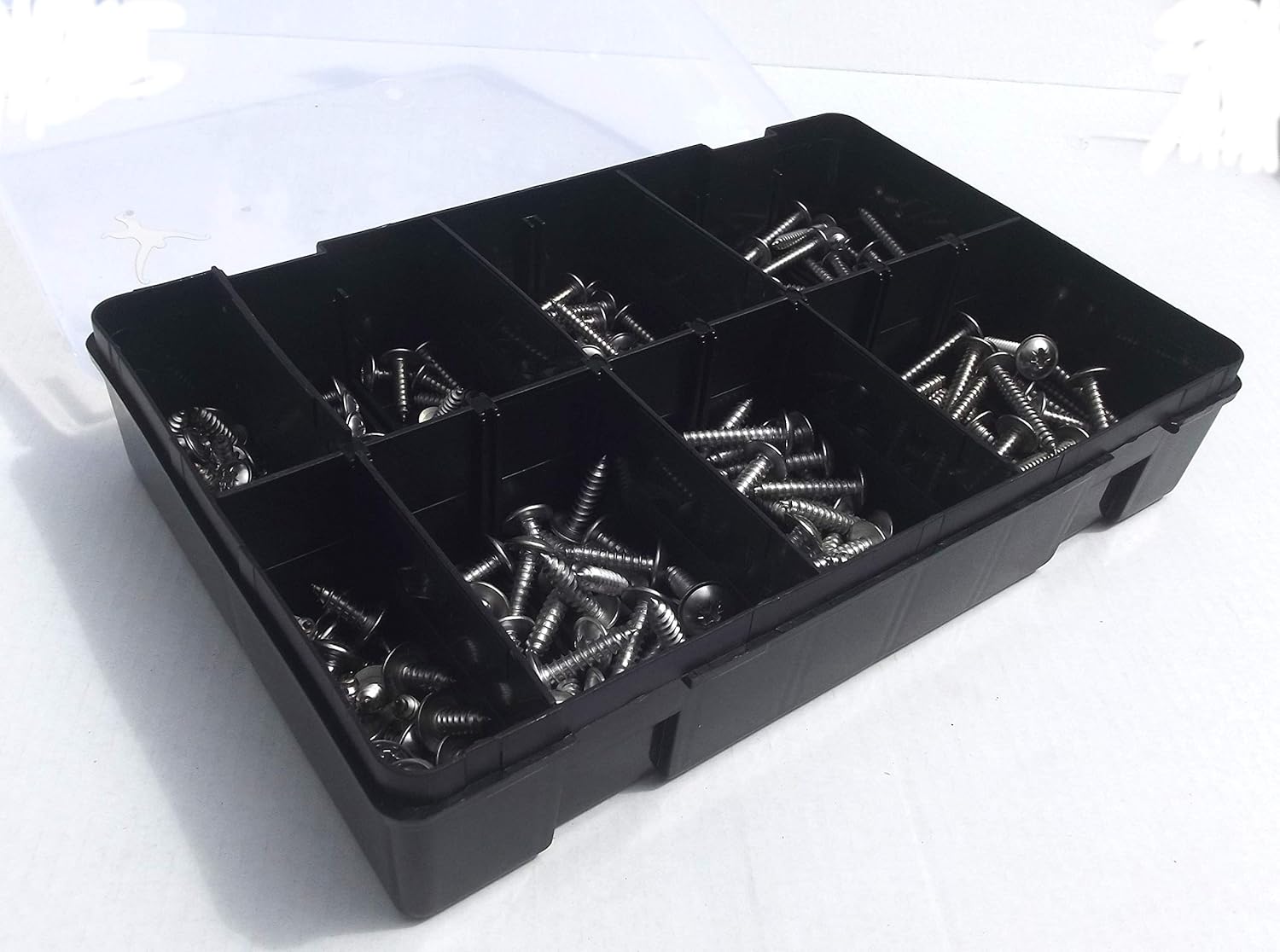 200 Assorted Flange Pozi Self Tapping/Trim Screws, Silver/Metallic - Image 4
