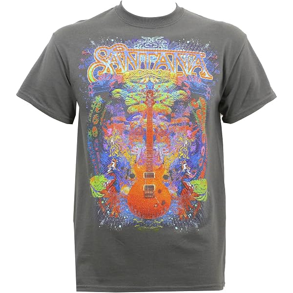 santana dress shirts Santana Men's White Lion T-Shirt Black Medium | Officially Licensed Merchandise