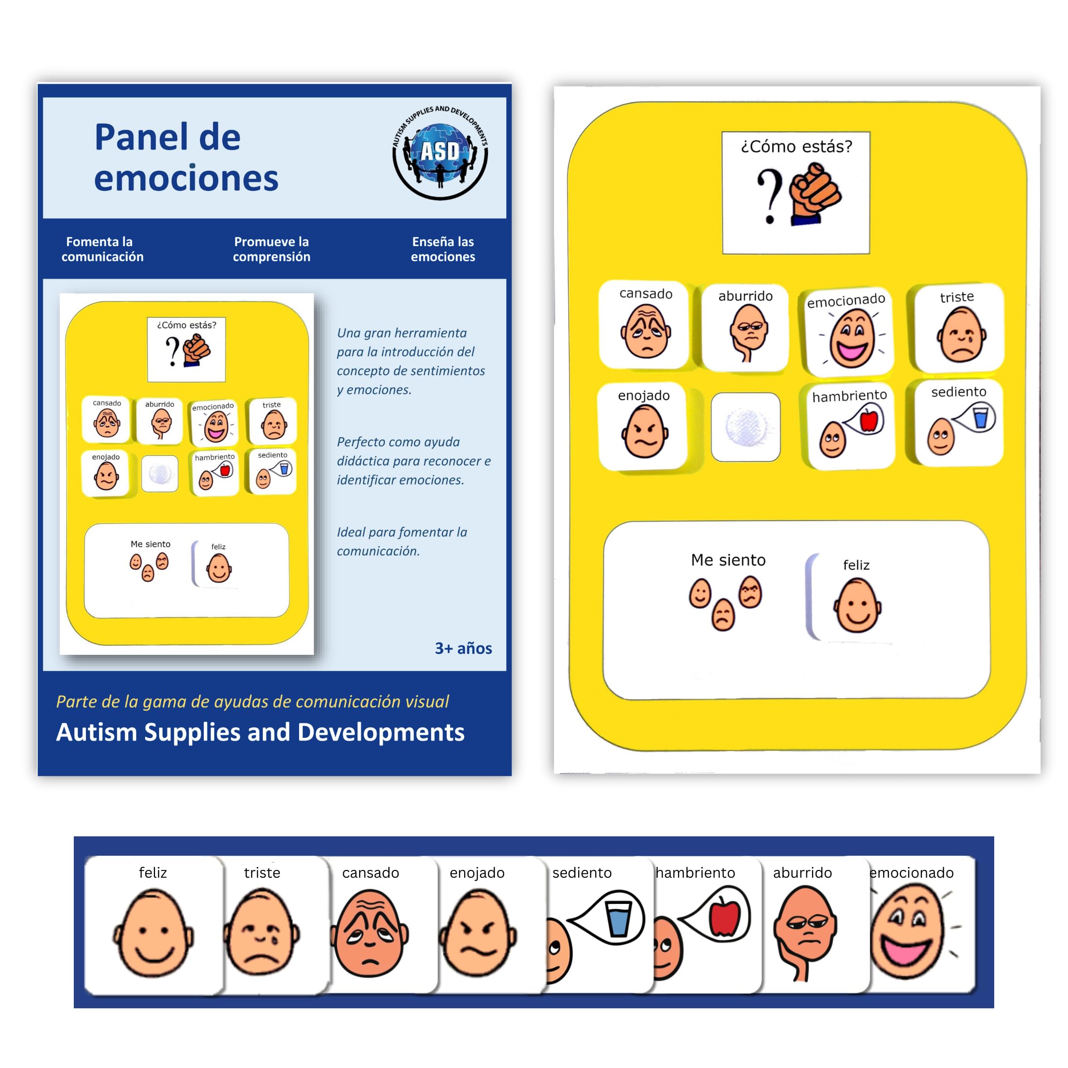 Plastic Visual Emotion Board (Spanish)