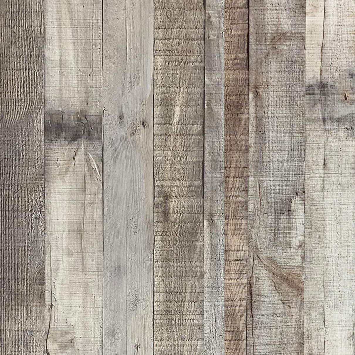 Photo 1 of Qianglive Vintage Wood Wallpaper Rustic Wood Wallpaper Stick and Peel Self Adhesive Distressed Wood Look Wallpaper Vinyl Shelf Home Wood Panel Wall Paper Covering Film 17.3"× 120"