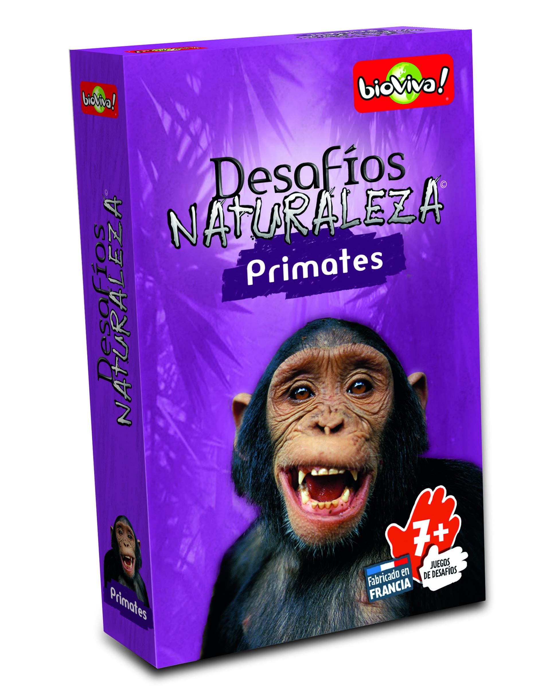 Bioviva Nature Challenges Animals- Primates Card Game, Language- Spanish