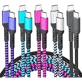 HEPU USB C to USB C Cable, 60W Fast Charging C Cord 5-Pack[3/3/3/6/6FT] | for iPhone 17 16 15 Pro Max Type C to C Cable for Samsung S25/S24 for iPad Mini/Air MacBook Pro 2022