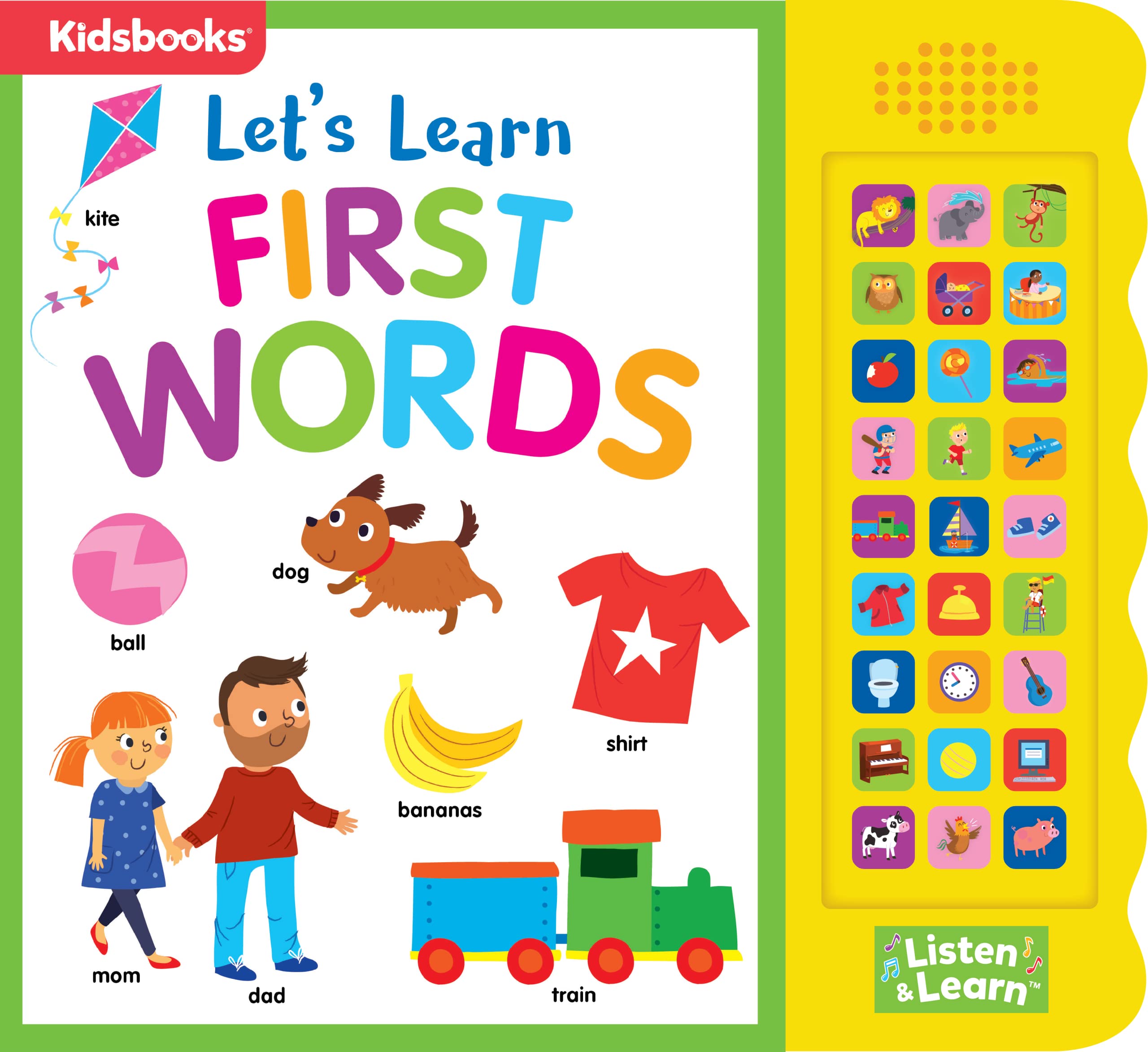 Let’s Learn First Words – Interactive 27-Button Sound Book for Babies & Toddlers | Early Learning Board Book with Adorable Art & Real-World Word Sounds