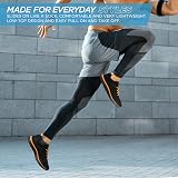 Get Fit Men’s Lightweight Cushioned Trainers - Breathable Mesh - Black/Orange - view 6