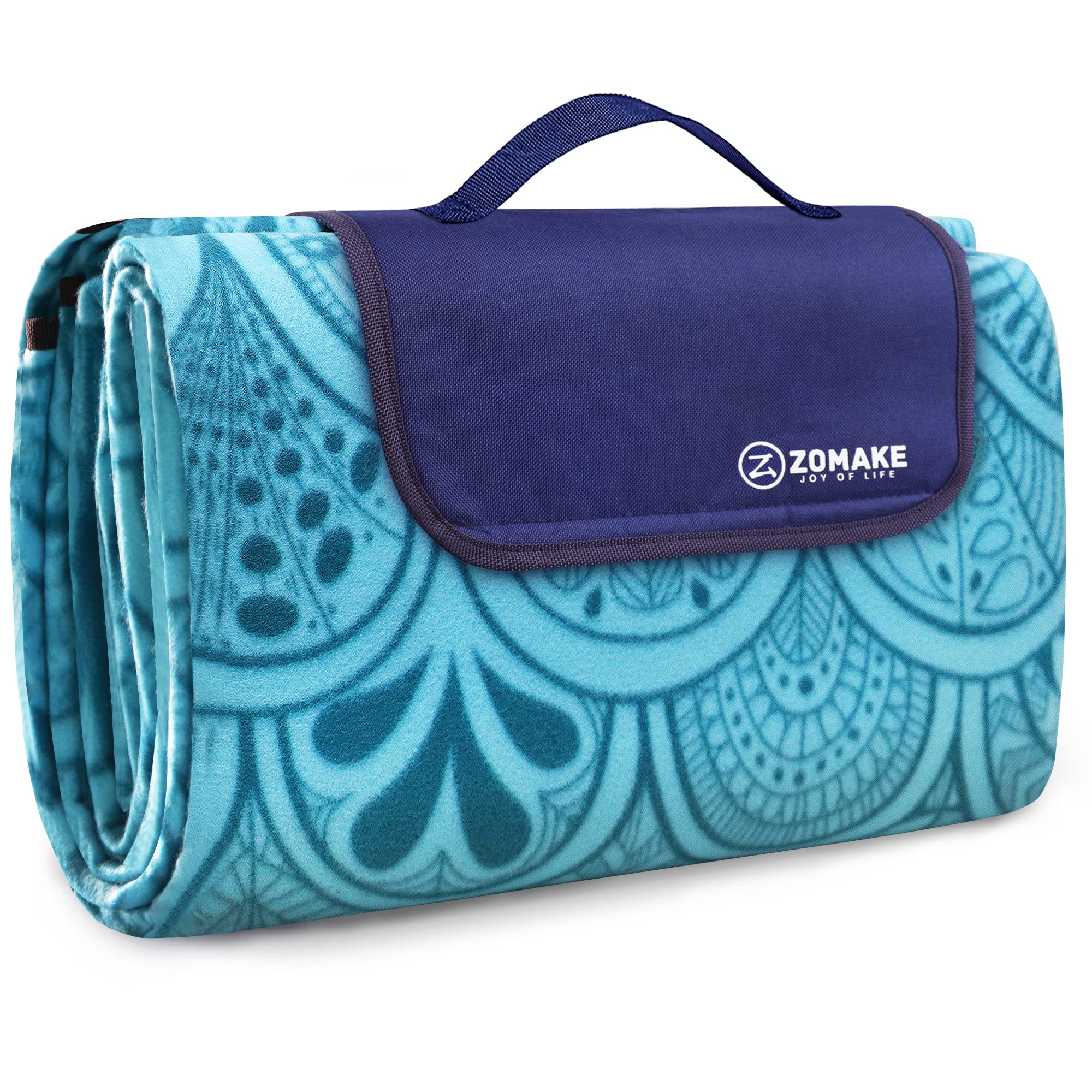 ZOMAKE Picnic Blanket Waterproof 200 x 200, Large Outdoor Picnic Mat Foldable Blankets for Camping Beach Garden Park, Extra Large Picnic Rug (Peacock Blue)