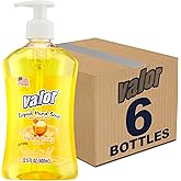 Valor Moisturizing Liquid Hand Soap, |Hand soap| Suitable for All Skin Types, Delightful Milk & Honey Scent, 13.5 Fluid Ounces (Pack of 6)