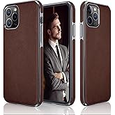 LOHASIC for iPhone 12 Pro Max Case, Premium Leather Luxury Business Anti-Slip Grip Full Body Shockproof Protective Bumper Cover Men Phone Cases Compatible with iPhone 12 Pro Max 6.7 inch - Maroon
