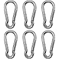 Outmate 304 Stainless Steel Carabiners - Heavy Duty, Durable & Rust-Free Clips for Gym, Swing, Dog Leashes, Hammocks, Keychains, and More