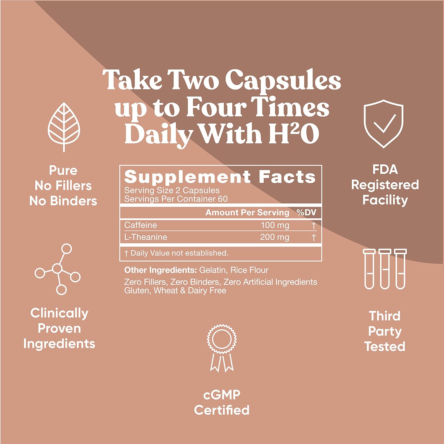 Elite Caffeine with L-Theanine – Jitter-Free Focused Energy Pills – Natural Nootropic Stack for Smart Cognitive Performance – 120 Soft Capsules: Health & Personal Care