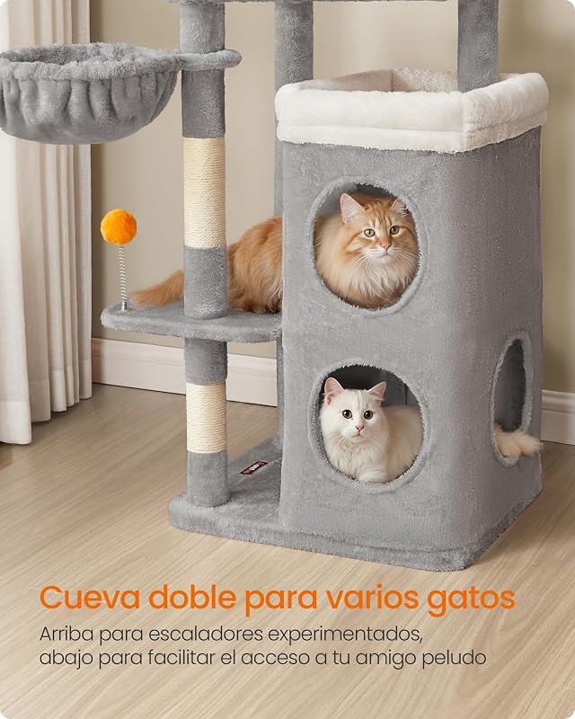 Árvore de Gato, Multinível, 150 cm, 3 Plataformas, Cinzento Pomba
