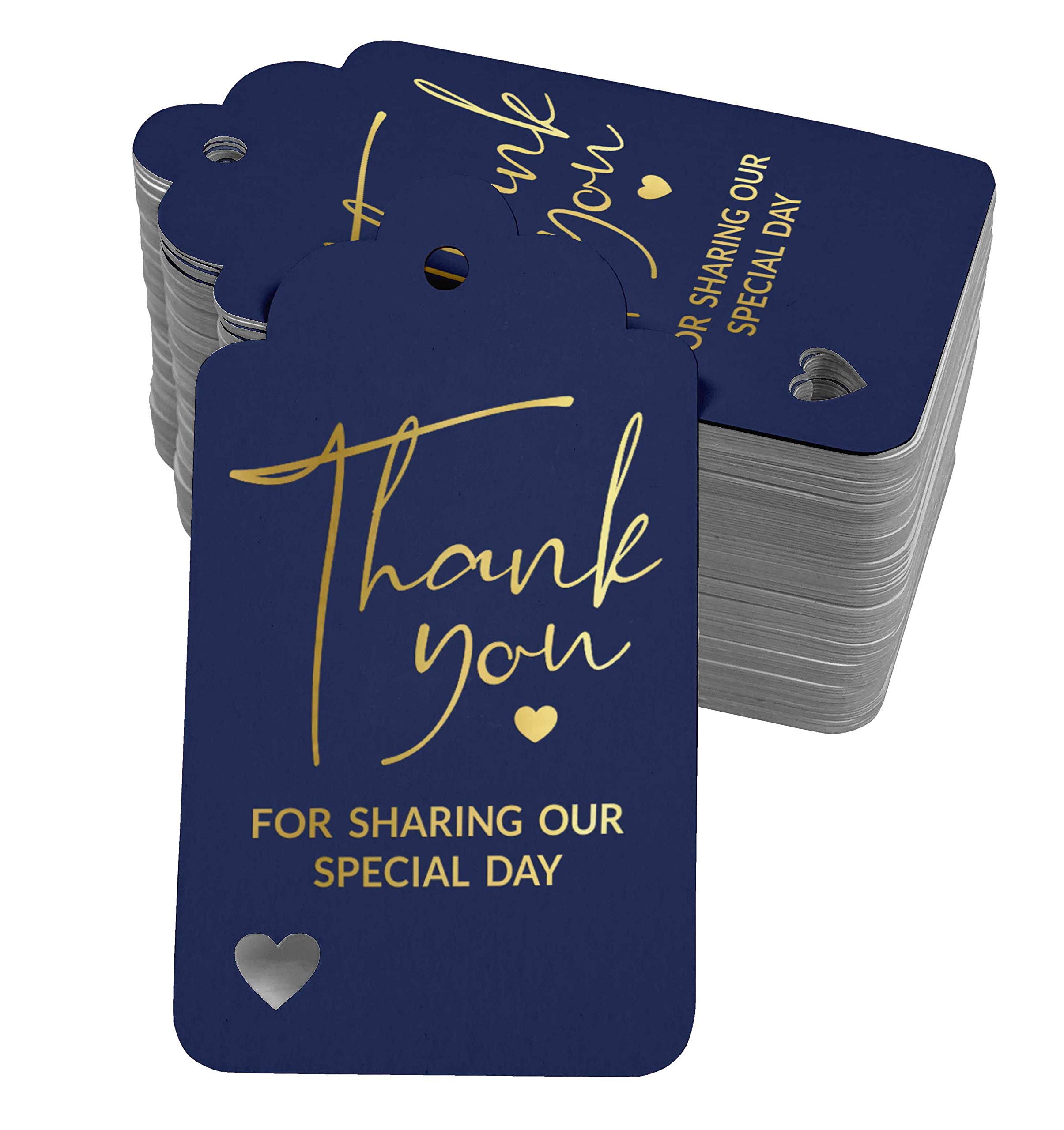 Inkdotpot Gold Foil Paper Hang Tags Thank You For Sharing Our Special Day Bridal Shower-Baby Shower-Retirement-Wedding-Birthday Favor Tags 50 Pieces