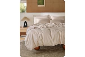 Bedsure Cotton Duvet Cover King, 100% GOTS Organic Cotton Duvet Cover Set, Fair Trade Certified King Bedding Set, Eco-Friendly, Ultra-Soft, Breathable Home Bedding for All Seasons(Linen, 104"x90")