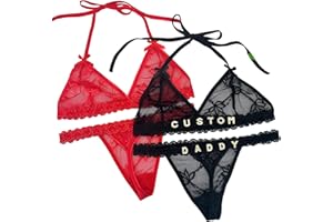 Personalized Thongs with Name - Custom Thong with Name Bra Set, Personalized Gifts, Custom Funny Name Underwear