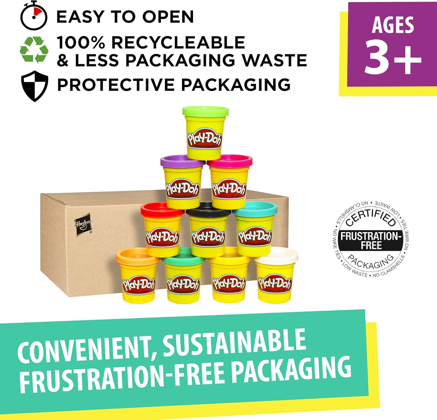 Play-Doh Modeling Compound 10-Pack Case of Colors, Non-Toxic, Assorted, 2 oz. Cans, Ages 2 and up, Multicolor: Toys & Games