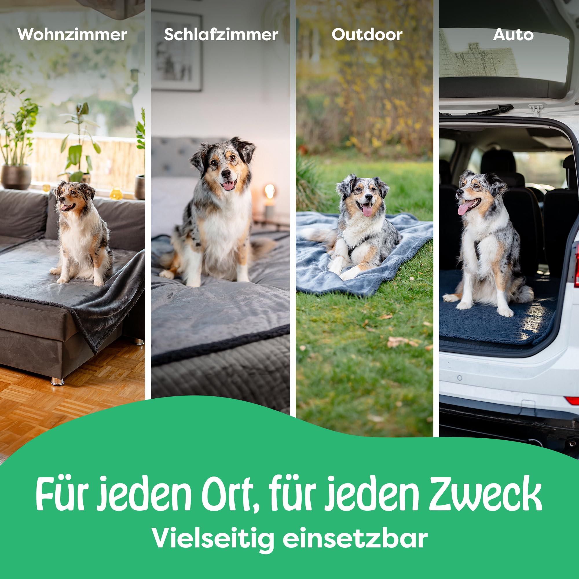 petpurry® wasserdichte Hundedecke – 152x203cm/XXL/grau – Flauschige & wasserdichte Haustierdecke für Sofa, Bett & Auto – beidseitig, waschbar, für Hunde & Katzen 4