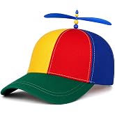 SPKTCHEN Rainbow Propeller Hat Adult, Helicopter Funny Hat with Spinner