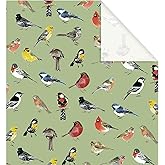 FYSUIMU 6 Sheets Bird Wrapping Paper - Mini Roll - Green Gift Wrap Paper for Birthday Baby Shower Party DIY Crafts Supplies, 27.6 x 39.4 Inch
