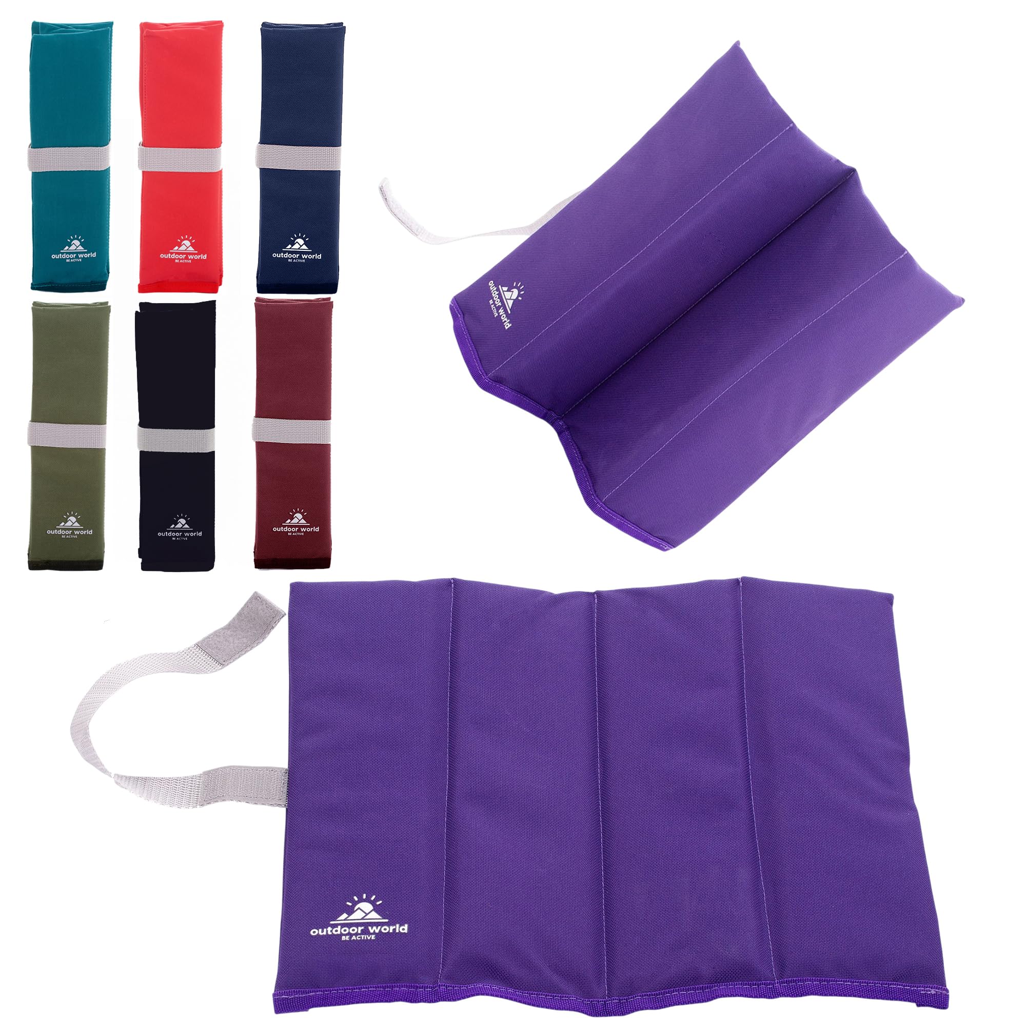 Outdoor World Folding Sit Mat – Lightweight Waterproof Foam Seat Pad for Camping, Hiking, Festivals & Picnics – Compact Foldable Cushion for Outdoor, Stadiums & Garden Use (Purple)
