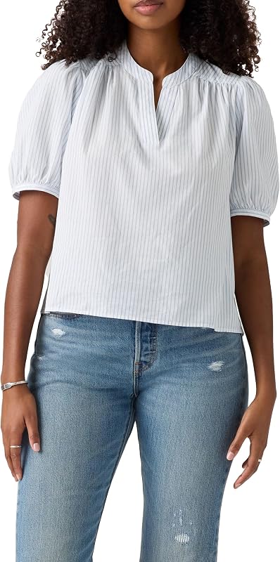 Amelie Blouse Pixie Stripe V2 Blue Yonde