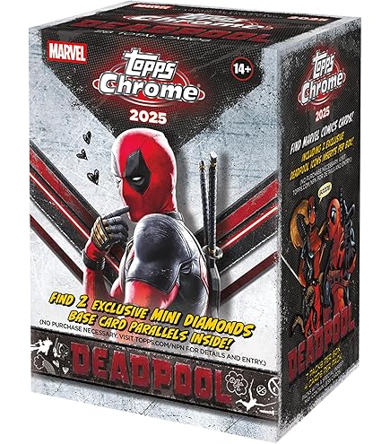 Topps 2025 Chrome Marvel Deadpool Hobby Box, Trading Cards, Look