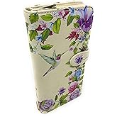 Shag Wear Vintage Hummingbird Large Bird Wallet for Women and Teen Girls Vegan Faux Leather 7" Beige