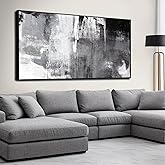 SOUGUAN Wall Art for Living Room Black and Grey Wall Decor 30x60 Inch Hand Painted Abstract Paintings for Bedroom Office Kitchen Decoration