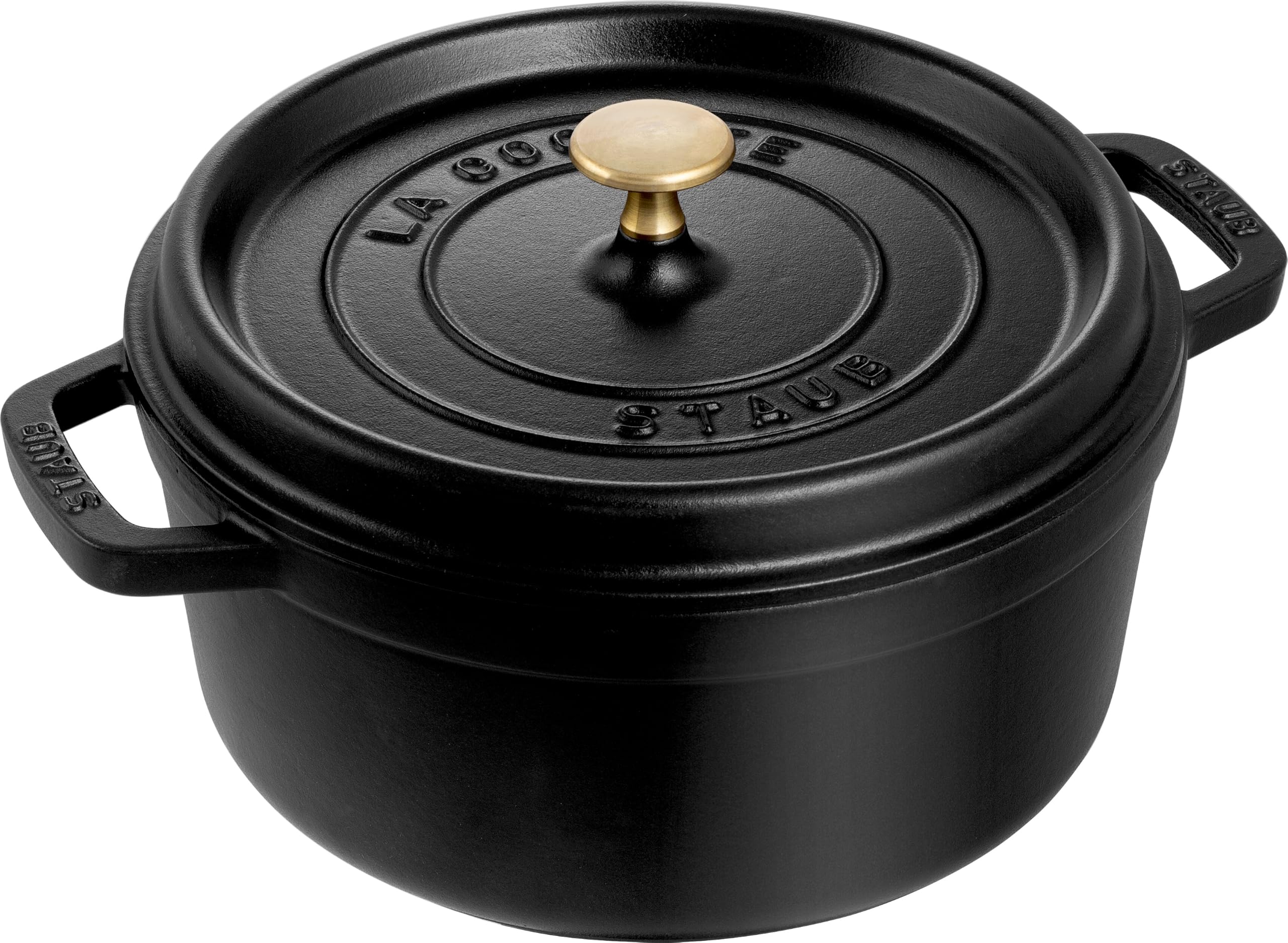 STAUB Cast Iron Roaster/Cocotte, Round, 24 cm, 3.8 L, Black